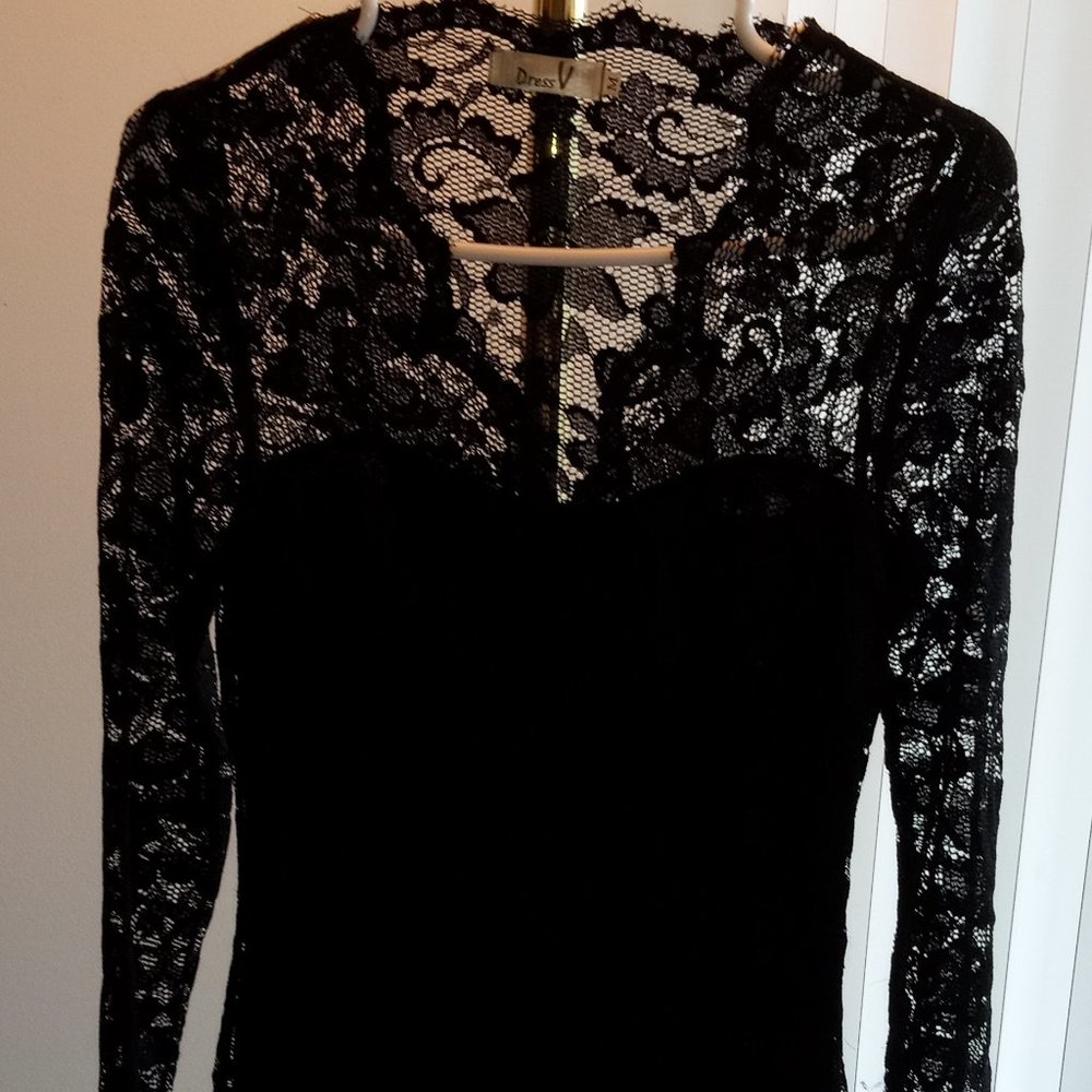 Black lace dress bodycon M